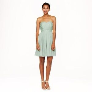 J. CREW “Arabelle” Dusty Shale 100% Silk Chiffon Dress